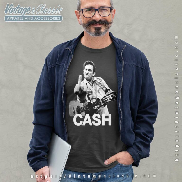 Johnny Cash Middle Finger Long Sleeve Tee Johnny Cash Middle Finger Long Sleeve Tee