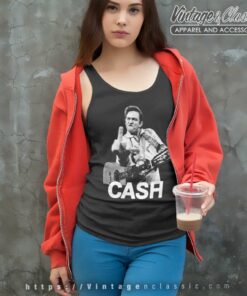 Johnny Cash Middle Finger Tank Top Racerback