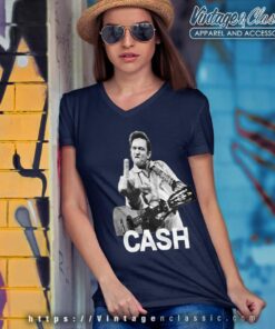 Johnny Cash Middle Finger V Neck TShirt