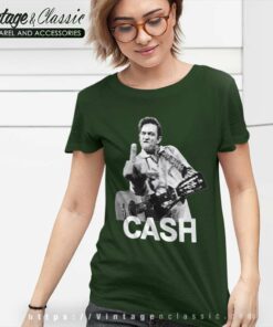 Johnny Cash Middle Finger Women TShirt