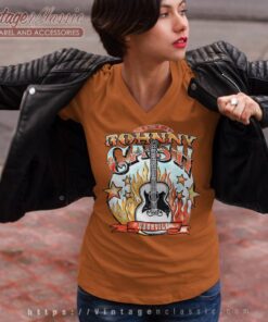 Johnny Cash Nashville Tour V Neck TShirt