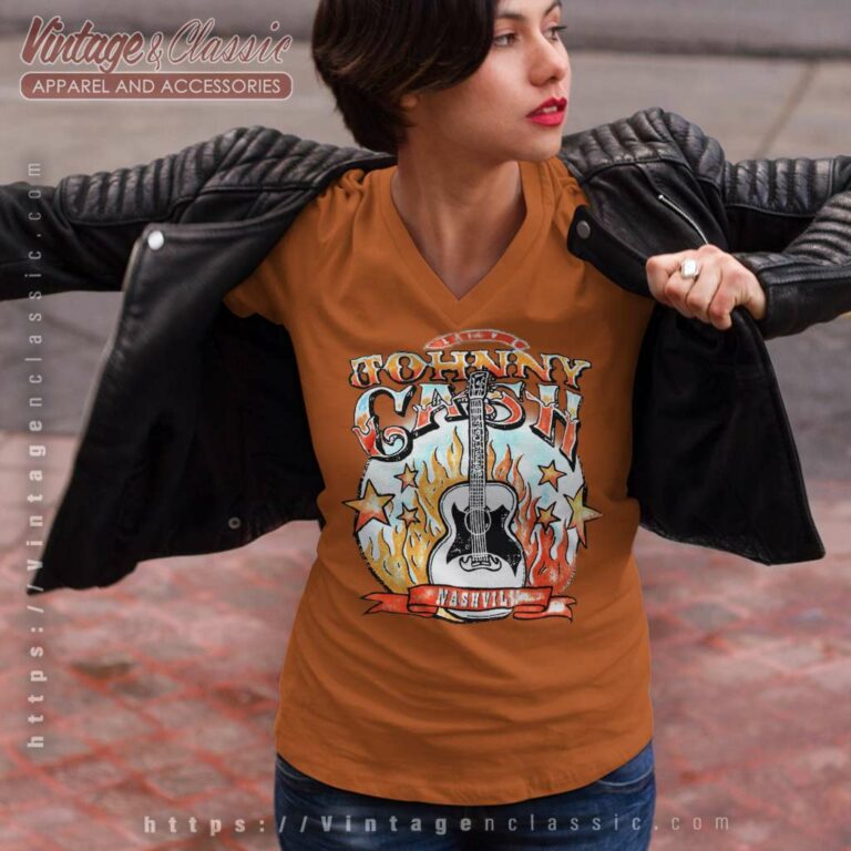 Johnny Cash Nashville Tour V Neck TShirt Johnny Cash Nashville Tour V Neck TShirt