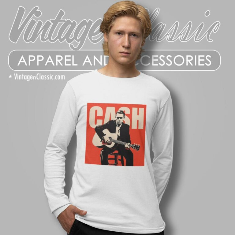 Johnny Cash One More Song Vintage Long Sleeve Tee Johnny Cash One More Song Vintage Long Sleeve Tee