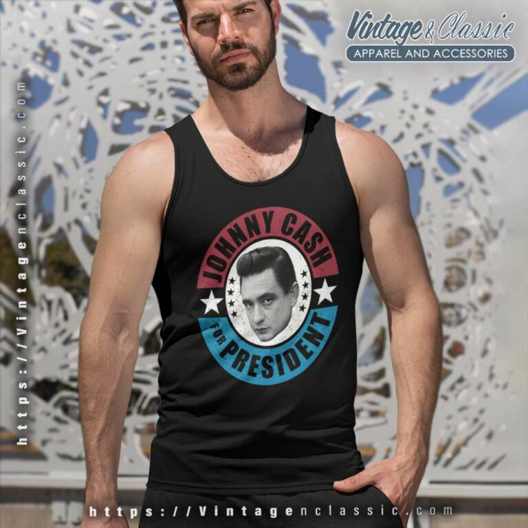 Johnny Cash President Tank Top Racerback Johnny Cash President Tank Top Racerback