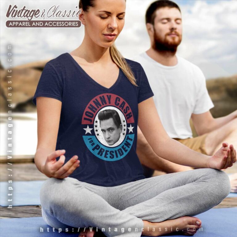 Johnny Cash President V Neck TShirt Johnny Cash President V Neck TShirt