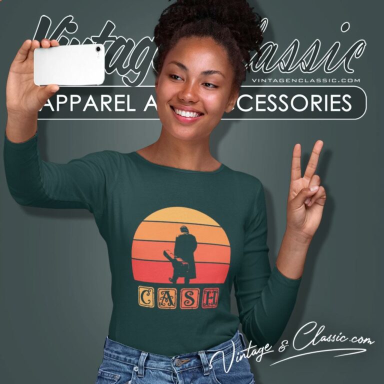 Johnny Cash Retro Art Long Sleeve Tee Johnny Cash Retro Art Long Sleeve Tee