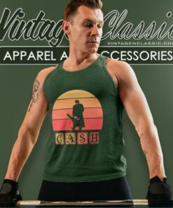 Johnny Cash Retro Art Tank Top Racerback