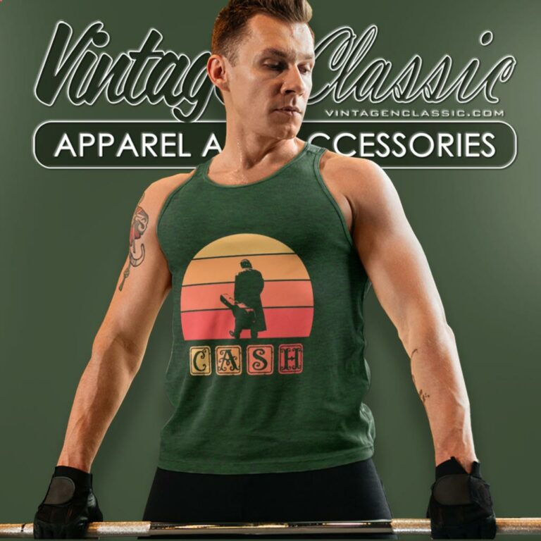 Johnny Cash Retro Art Tank Top Racerback Johnny Cash Retro Art Tank Top Racerback