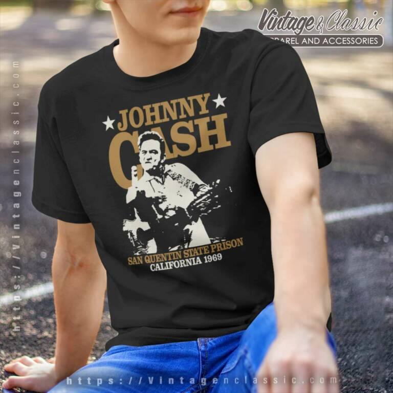 Johnny Cash San Quentin Stars T Shirt Johnny Cash San Quentin Stars T Shirt