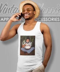 Johnny Cash Shirt Eating Cake In Bushes Tank Top Racerback