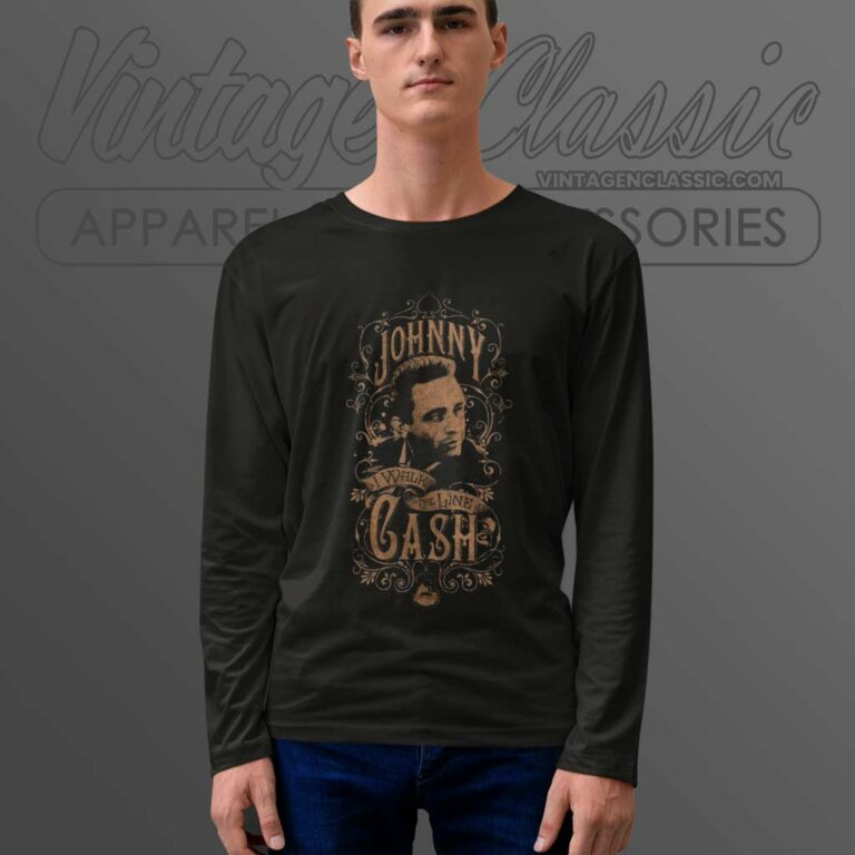 Johnny Cash Shirt I Walk The Line Long Sleeve Tee Johnny Cash Shirt I Walk The Line Long Sleeve Tee