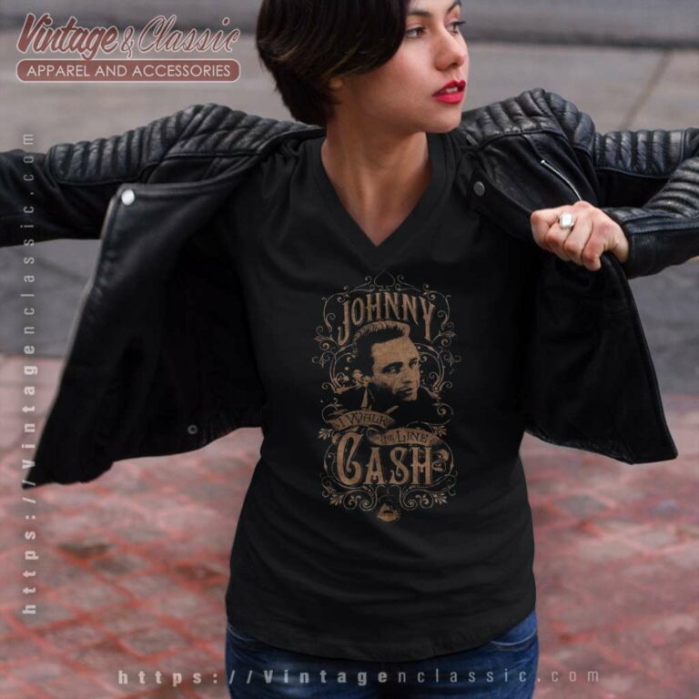 Johnny Cash Shirt I Walk The Line V Neck TShirt Johnny Cash Shirt I Walk The Line V Neck TShirt