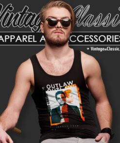 Johnny Cash Shirt Outlaw Mugshot 50s Rockabilly Classic Rock Tank Top Racerback 1