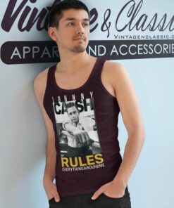 Johnny Cash Shirt Rules Everything Around Me Tank Top Racerback