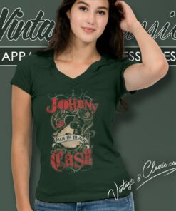 Johnny Cash The Man In Black V Neck TShirt 1