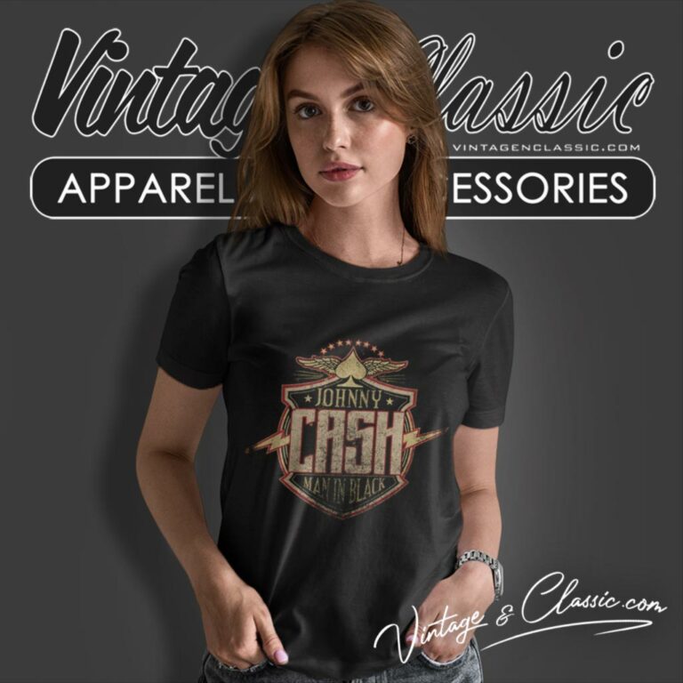 Johnny Cash The Man In Black Vintage Women T Shirt 1 Johnny Cash The Man In Black Vintage Women T Shirt 1