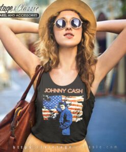 Johnny Cash Usa Flag Tank Top Racerback