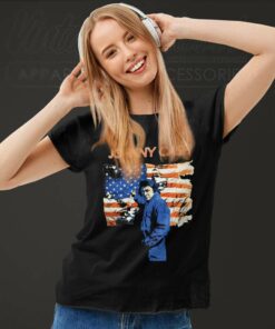 Johnny Cash Usa Flag Women TShirt