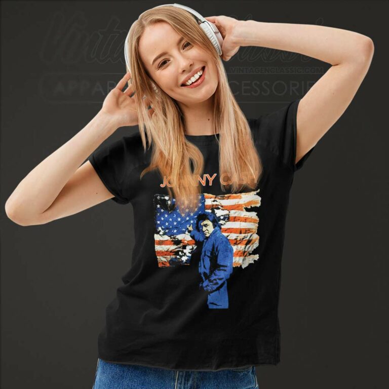 Johnny Cash Usa Flag Women TShirt Johnny Cash Usa Flag Women TShirt