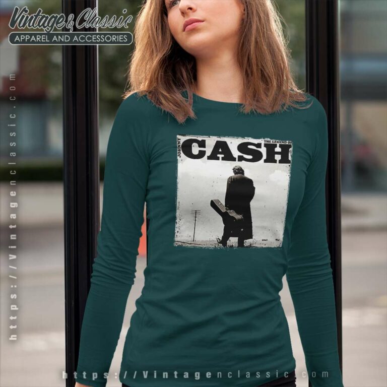 Johnny Cash Walking Legend Long Sleeve Tee Johnny Cash Walking Legend Long Sleeve Tee