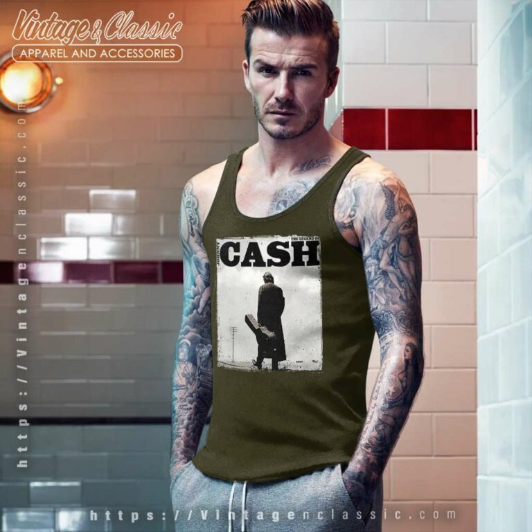 Johnny Cash Walking Legend Tank Top Racerback Johnny Cash Walking Legend Tank Top Racerback