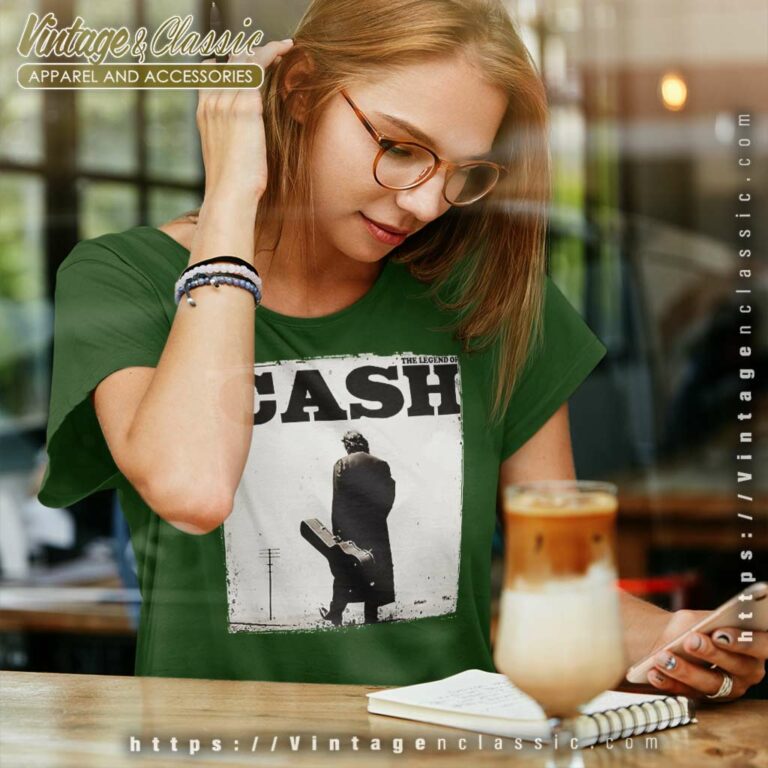 Johnny Cash Walking Legend Women TShirt Johnny Cash Walking Legend Women TShirt
