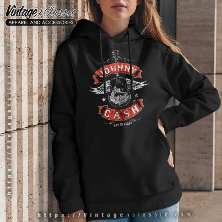 Johnny Cash Winged Guitar Hoodie Johnny Cash Winged Guitar Hoodie
