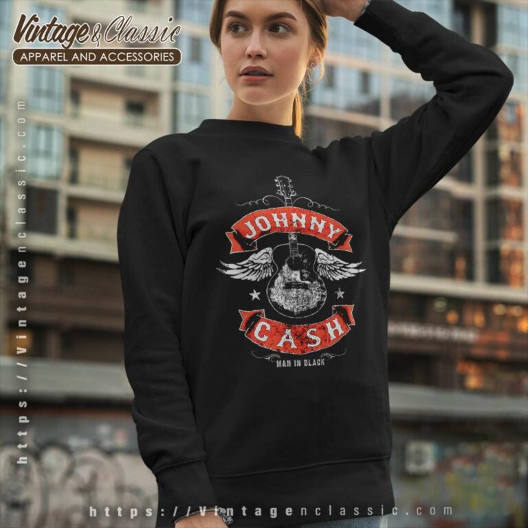 Johnny Cash Winged Guitar Sweatshirt Johnny Cash Winged Guitar Sweatshirt