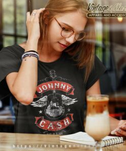 Johnny Cash Winged Guitar Women TShirt