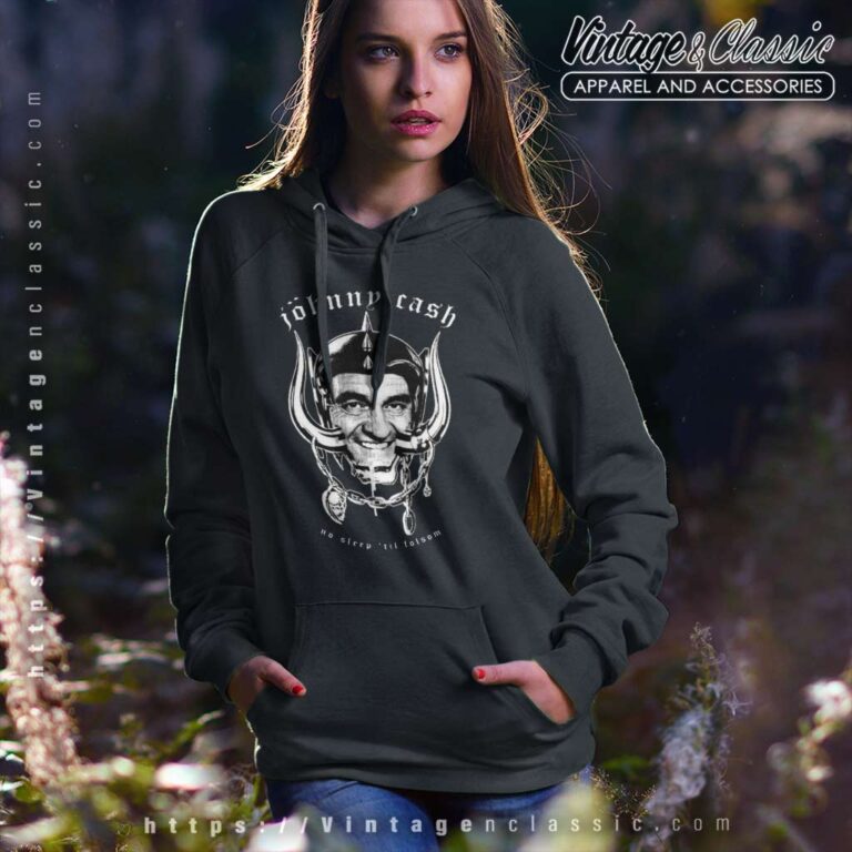 Johnny Cash X Motorhead No Sleep Til Folsom Hoodie Johnny Cash X Motorhead No Sleep Til Folsom Hoodie