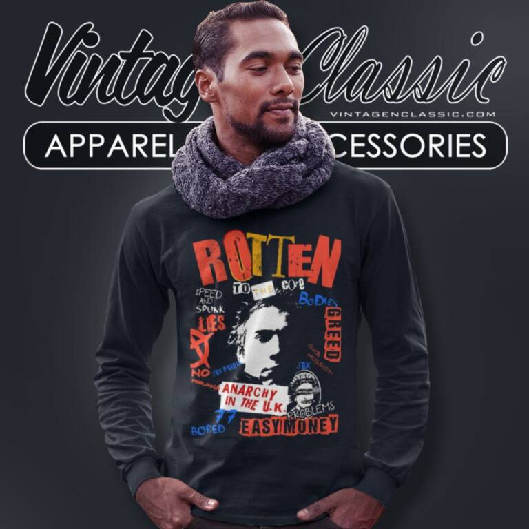 Johnny Rotten Of The Sex Pistols Long Sleeve Tee Johnny Rotten Of The Sex Pistols Long Sleeve Tee