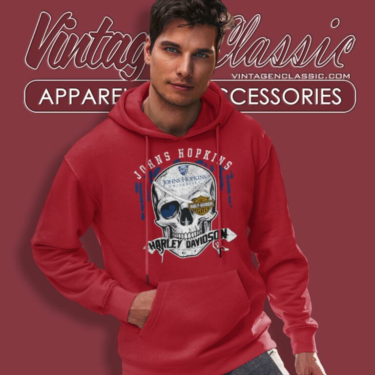 Johns Hopkins University Harley Davidson Skull Hoodie Johns Hopkins University Harley Davidson Skull Hoodie
