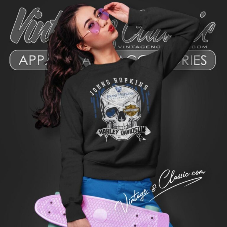 Johns Hopkins University Harley Davidson Skull Sweatshirt Johns Hopkins University Harley Davidson Skull Sweatshirt