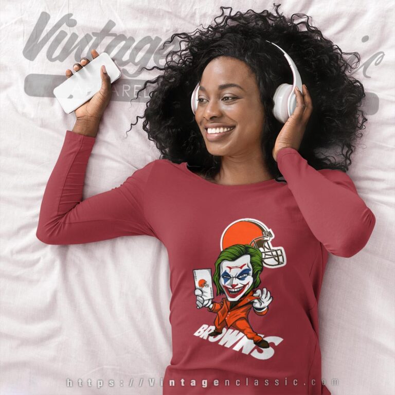 Joker Cleveland Browns Shirt Long Sleeve Tee Joker Cleveland Browns Shirt Long Sleeve Tee