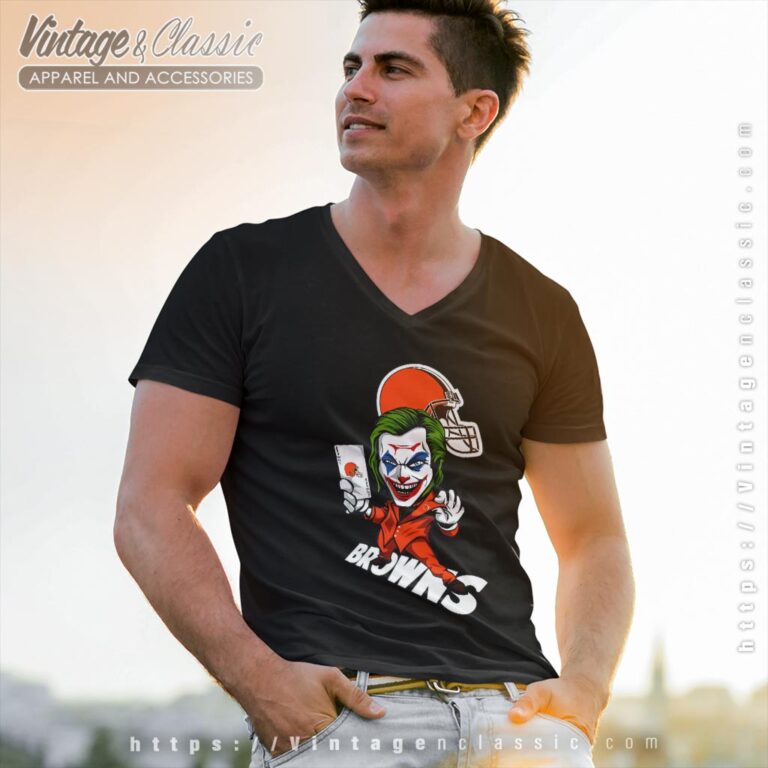 Joker Cleveland Browns Shirt V Neck TShirt Joker Cleveland Browns Shirt V Neck TShirt
