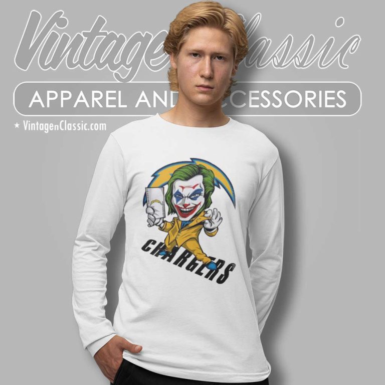 Joker Smile Los Angeles Chargers Long Sleeve Tee Joker Smile Los Angeles Chargers Long Sleeve Tee