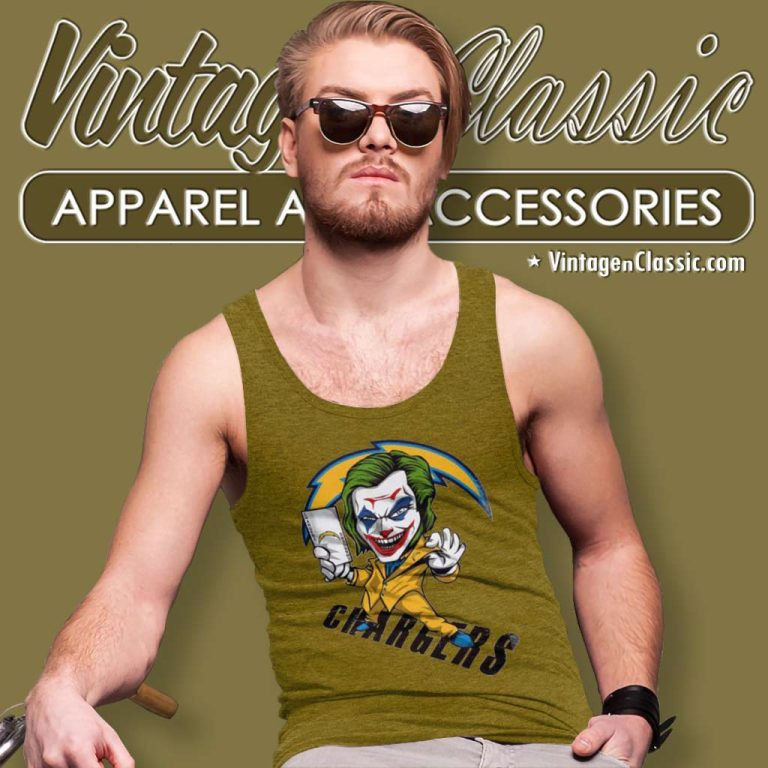 Joker Smile Los Angeles Chargers Tank Top Racerback Joker Smile Los Angeles Chargers Tank Top Racerback