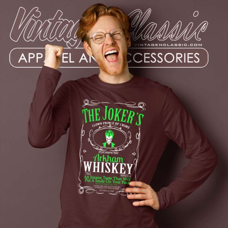Jokers Whiskey Batman Mashup Long Sleeve Tee Jokers Whiskey Batman Mashup Long Sleeve Tee