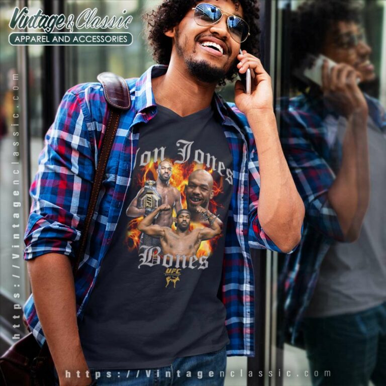 Jon Jones Bones Ufc Logo V Neck TShirt Jon Jones Bones Ufc Logo V Neck TShirt