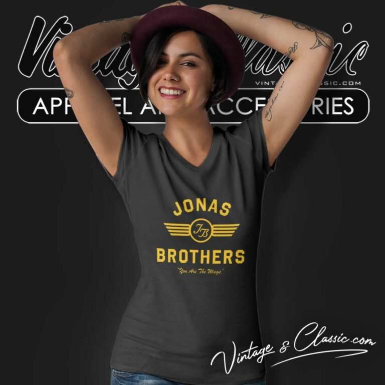 Jonas Brothers Jb Flight Logo V Neck TShirt Jonas Brothers Jb Flight Logo V Neck TShirt