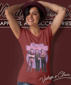 Jonas Brothers Purple Retro V Neck TShirt