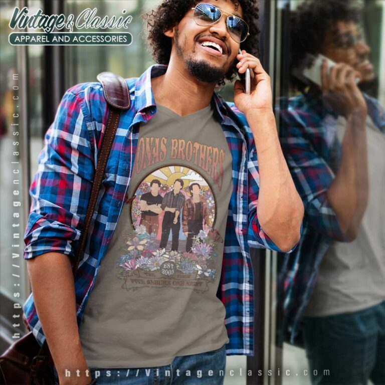 Jonas Brothers Shirt Five Albums One Night V Neck TShirt Jonas Brothers Shirt Five Albums One Night V Neck TShirt