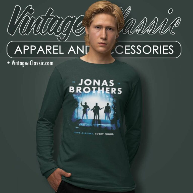 Jonas Brothers Shirt The Tour Five Albums Every Night Long Sleeve Tee Jonas Brothers Shirt The Tour Five Albums Every Night Long Sleeve Tee