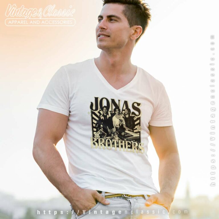 Jonas Brothers Vintage Graphic Shirt V Neck TShirt Jonas Brothers Vintage Graphic Shirt V Neck TShirt
