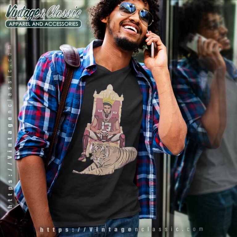 Jordan Travis Tiger King Shirt Qb Jordan Travis 13 V Neck TShirt Jordan Travis Tiger King Shirt Qb Jordan Travis 13 V Neck TShirt