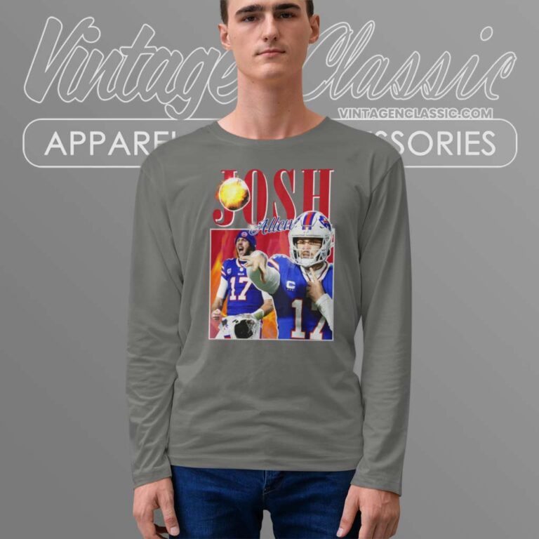 Josh Allen Buffalo Football Nfl Long Sleeve Tee Josh Allen Buffalo Football Nfl Long Sleeve Tee