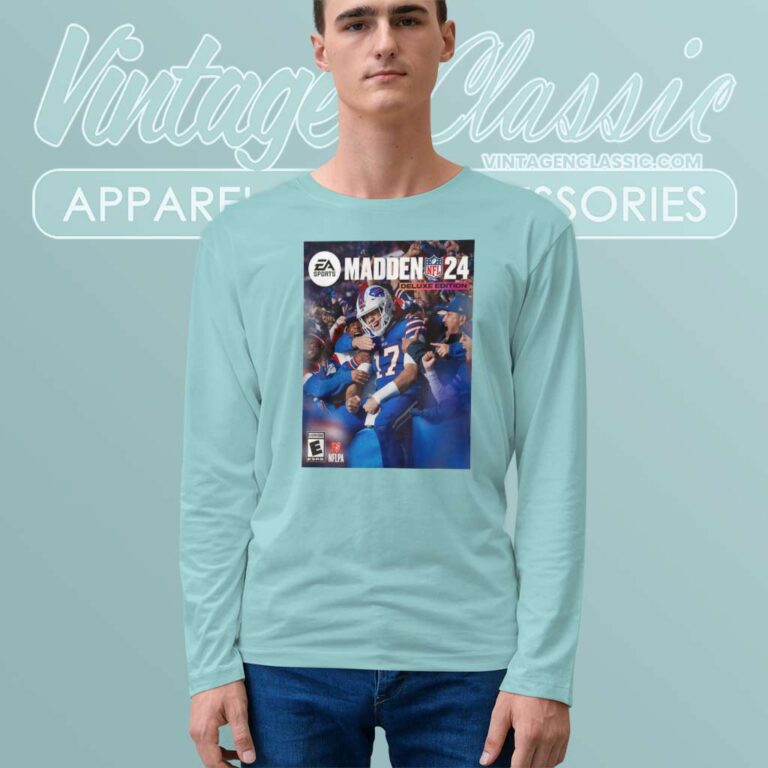Josh Allen Madden 24 Cover Long Sleeve Tee Josh Allen Madden 24 Cover Long Sleeve Tee