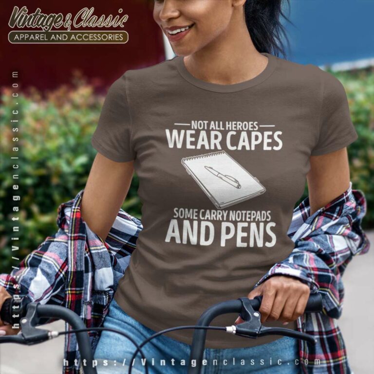 Journalist Shirt Not All Heroes Wear Capes Funny Journalism Women TShirt Journalist Shirt Not All Heroes Wear Capes Funny Journalism Women TShirt