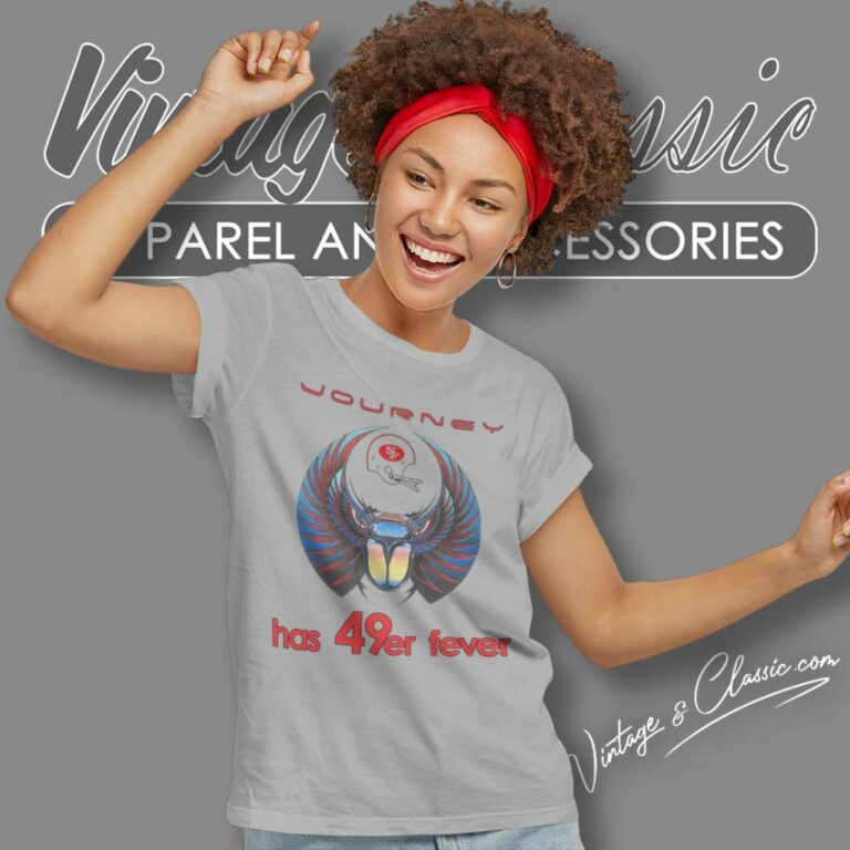 Journey Has 49er Fever San Francisco 49ers Concert 1980s Women TShirt Journey Has 49er Fever San Francisco 49ers Concert 1980s Women TShirt
