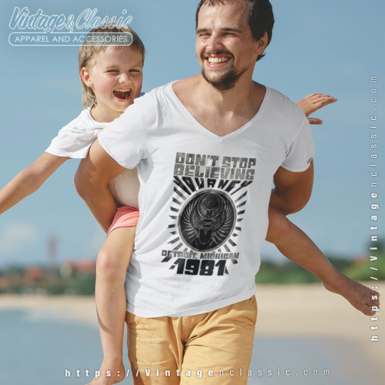 Journey Shirt Do Not Stop Believing Live 1981 V Neck TShirt Journey Shirt Do Not Stop Believing Live 1981 V Neck TShirt
